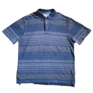 3/$20 Joseph Abboud Blue & Gray Stripes Polo Shirt